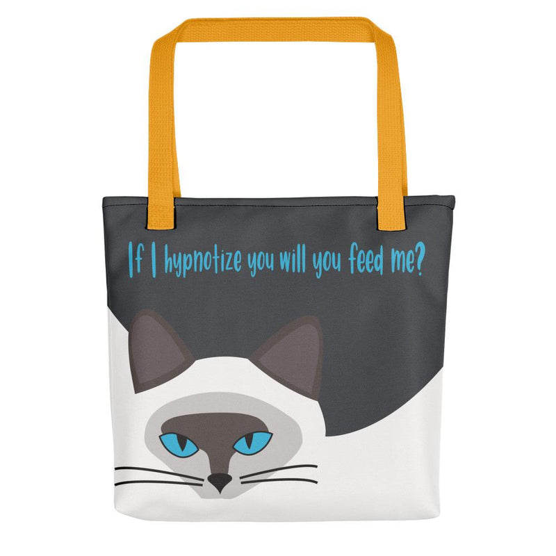 siamese cat tote bag yellow handle