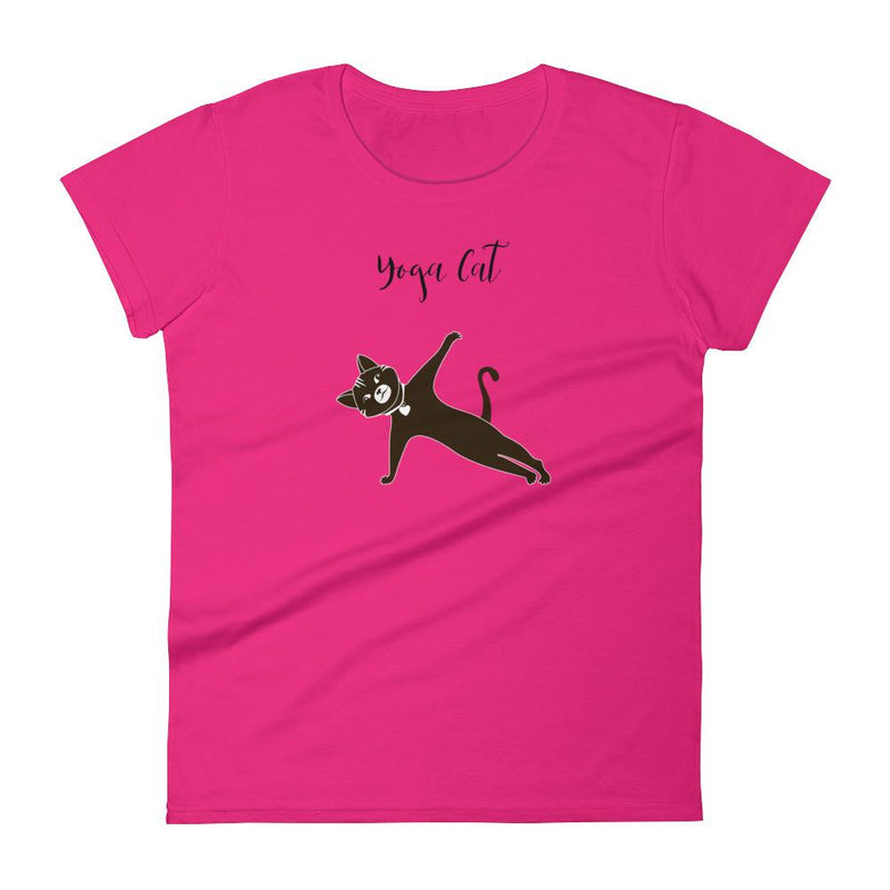 Yoga Cat "Side Plank' Women's Short Sleeve T-Shirt