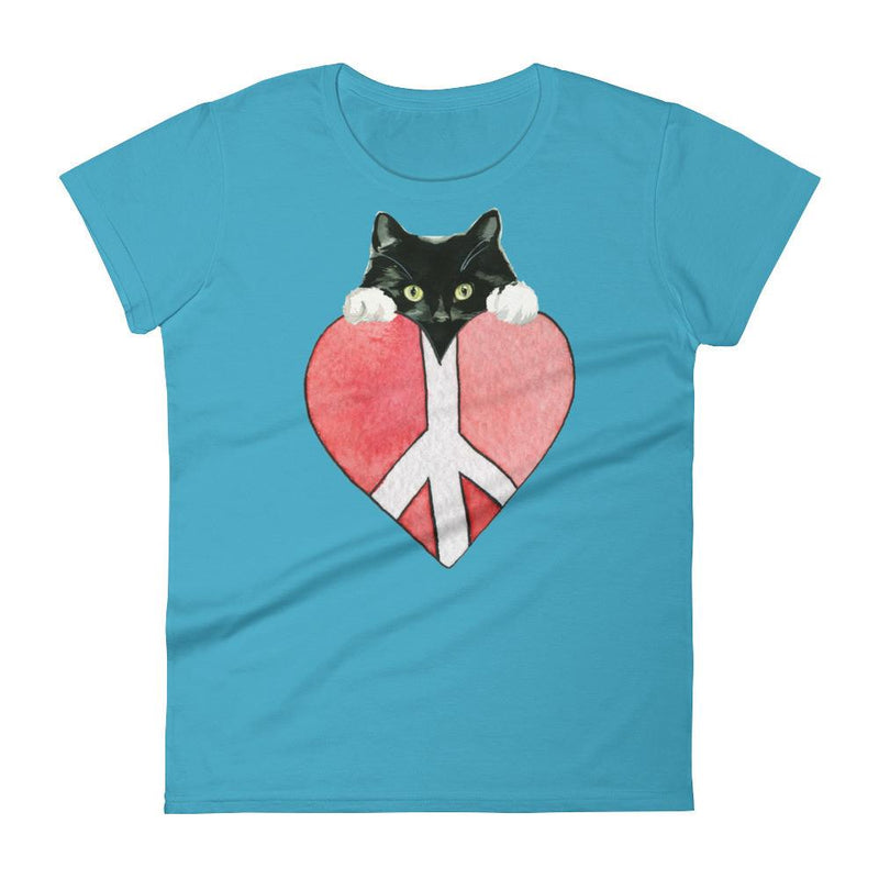 Peace Cat Women's Short Sleeve T-Shirt