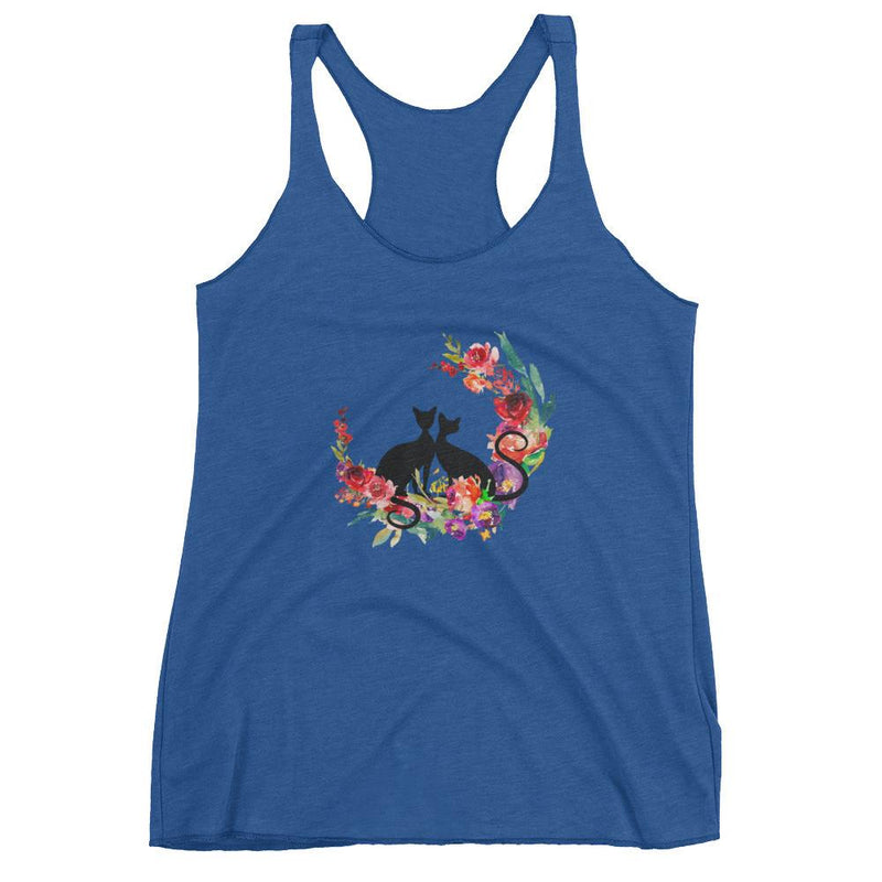 Floral Cat 'Loyalty' Women's Tank Top