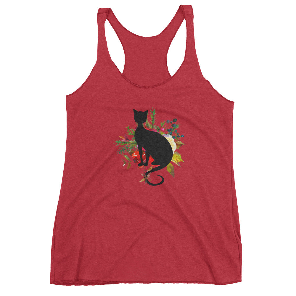 Floral Cat 'In Loving Memory Calvados Flavor' Women's Tank Top