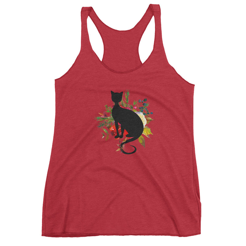 Floral Cat 'In Loving Memory Calvados Flavor' Women's Tank Top