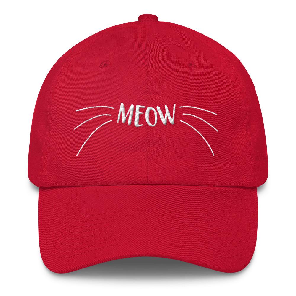 Wordy Cat 'Meow' Unstructured Cotton Cap