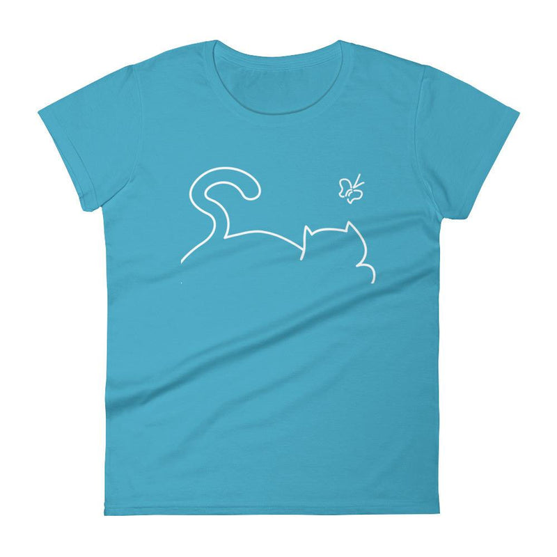 Minimalist Cat 'Recline' Women's Short Sleeve T-Shirt