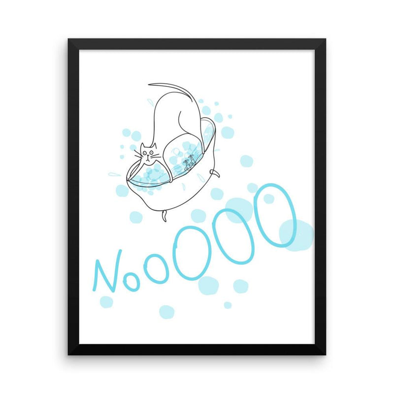 Rascal Cat 'Bathtime' Framed Matt Poster
