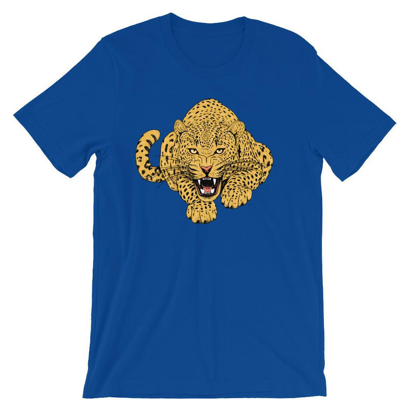 wild cat crouching leopard comfy unisex tee shirt