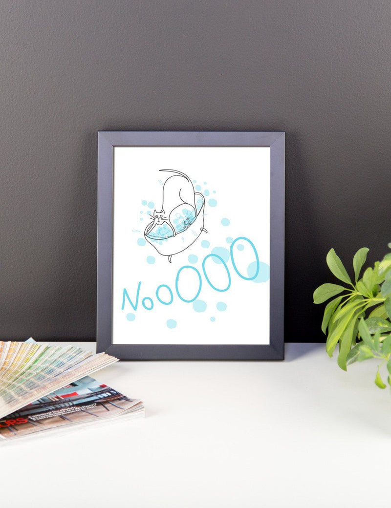 Rascal Cat 'Bathtime' Framed Matt Poster