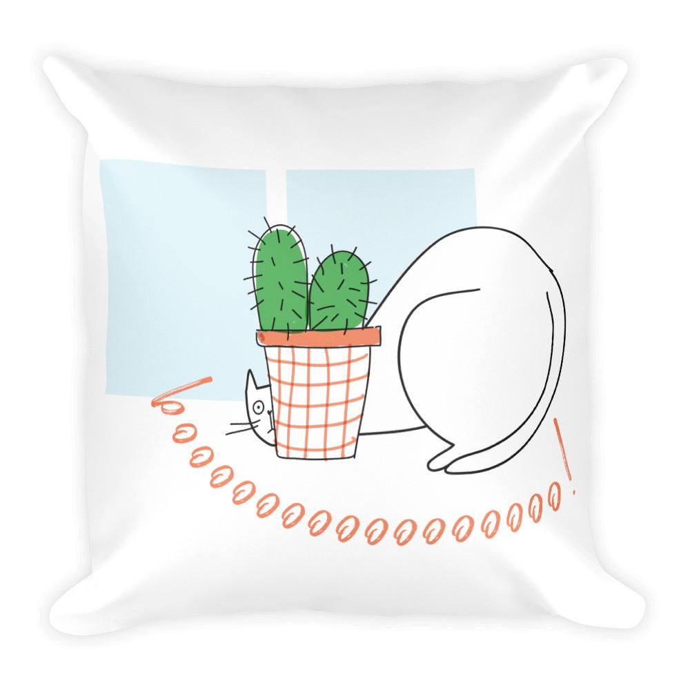 Rascal Cat 'Hide and Seek' Square Pillow
