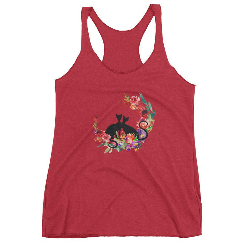Floral Cat 'Loyalty' Women's Tank Top