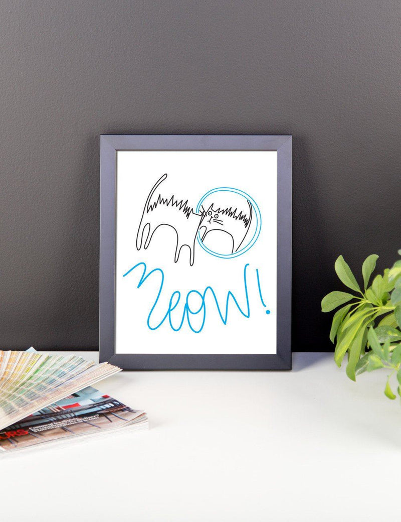 Rascal Cat 'Scaredy' Framed Matt Poster