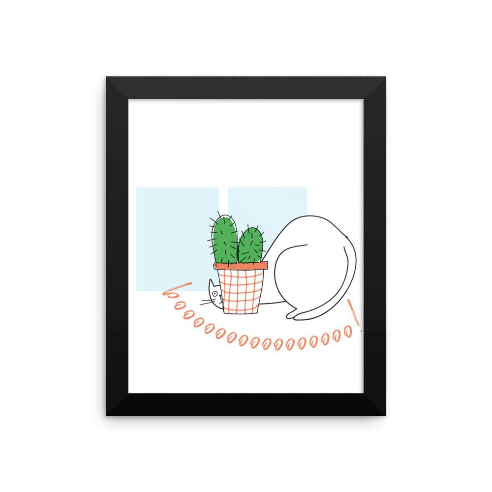 Rascal Cat 'Peek a Boo' Framed Matt Poster