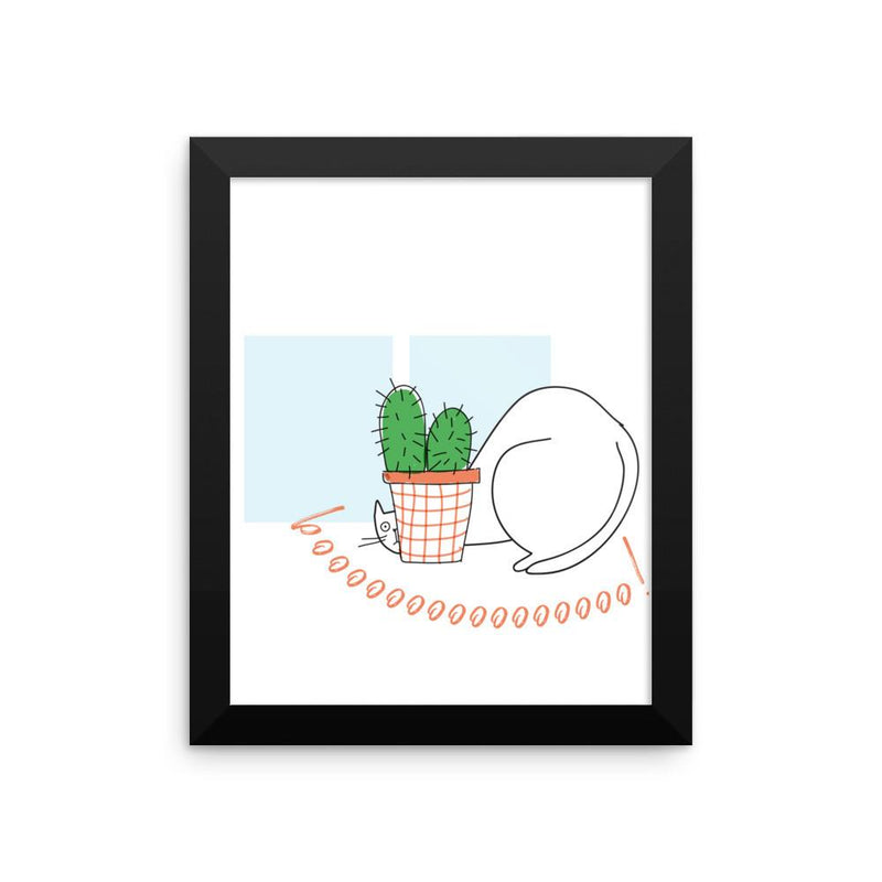 Rascal Cat 'Peek a Boo' Framed Matt Poster