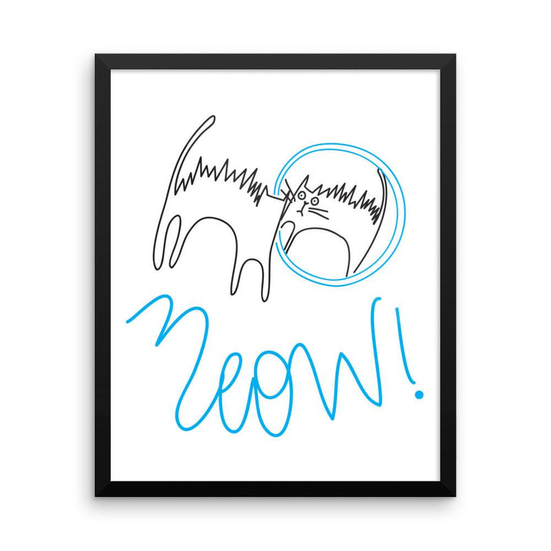 Rascal Cat 'Scaredy' Framed Matt Poster