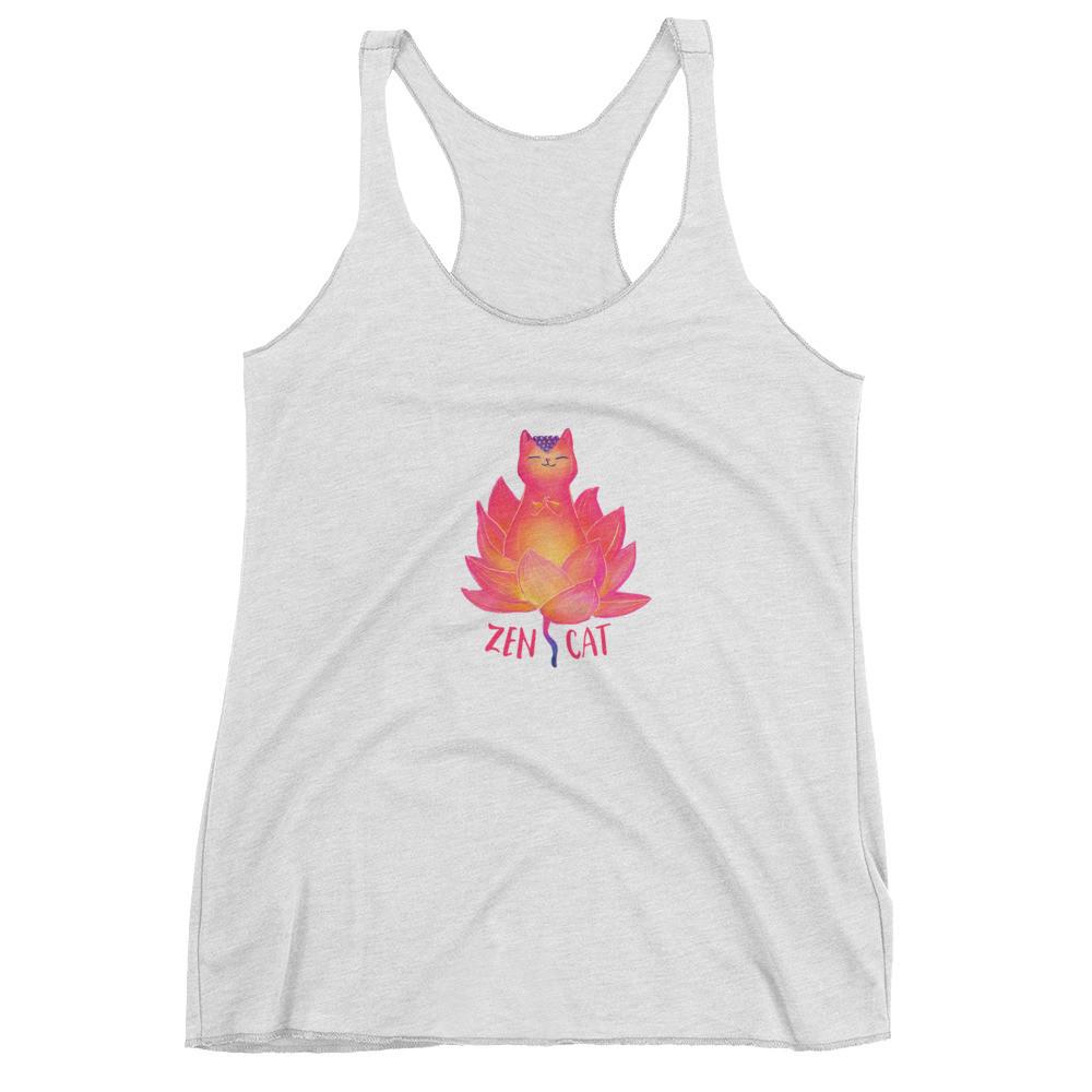 Zen cat cool tank for women who love cats or cat lovers.