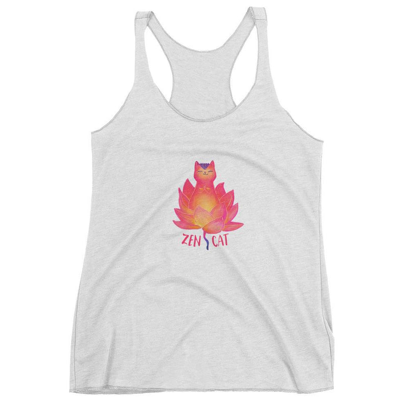 Zen cat cool tank for women who love cats or cat lovers.