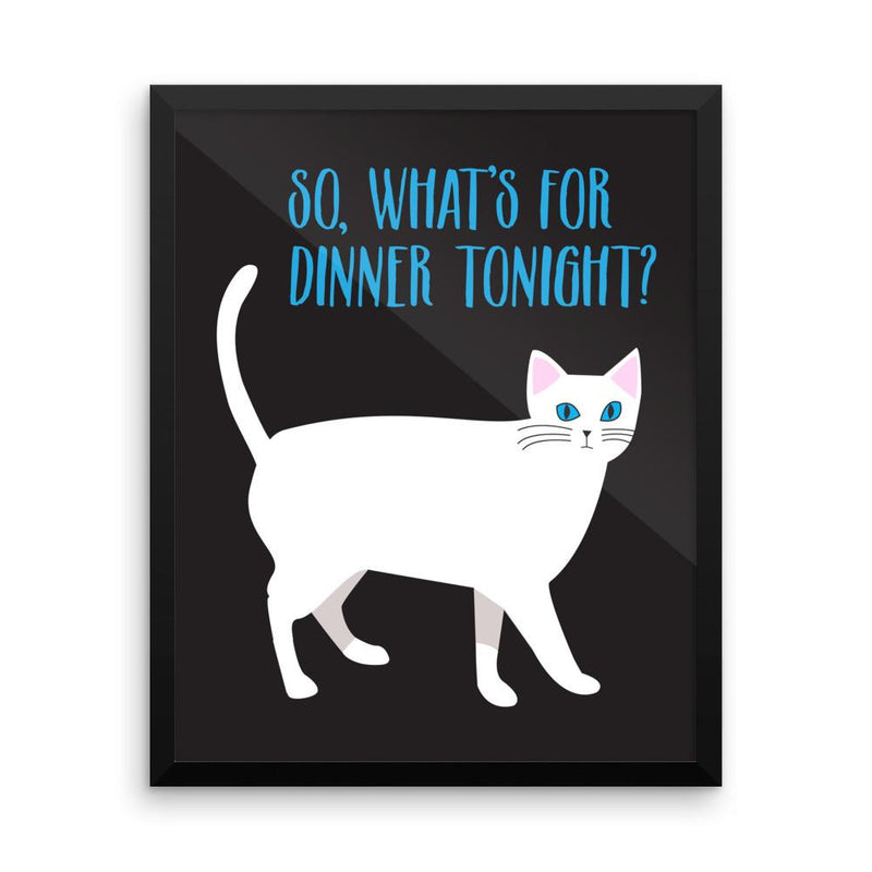 Catitude Cat 'Dinner' Framed Matt poster