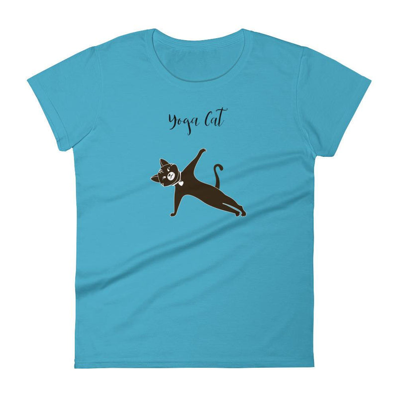 Yoga Cat "Side Plank' Women's Short Sleeve T-Shirt