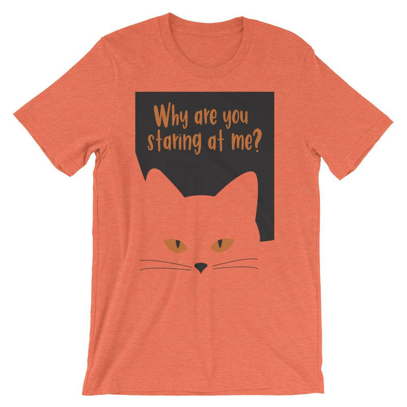 Inscrutable Cat 'Staring' Unisex Short Sleeve T-Shirt