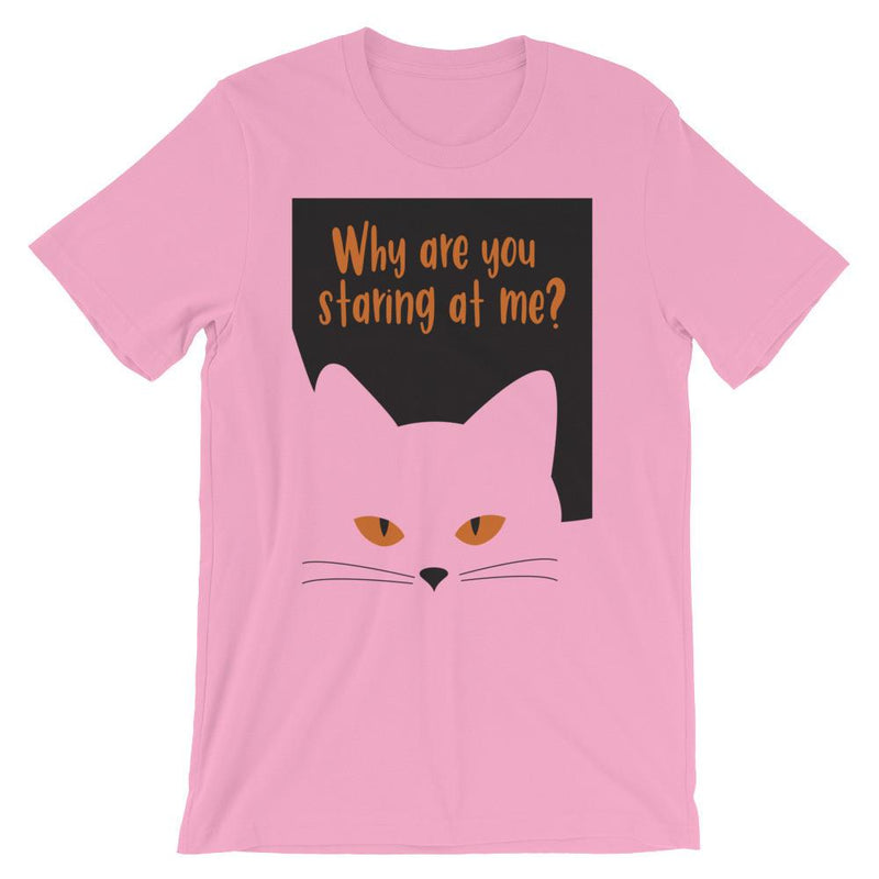 Inscrutable Cat 'Staring' Unisex Short Sleeve T-Shirt