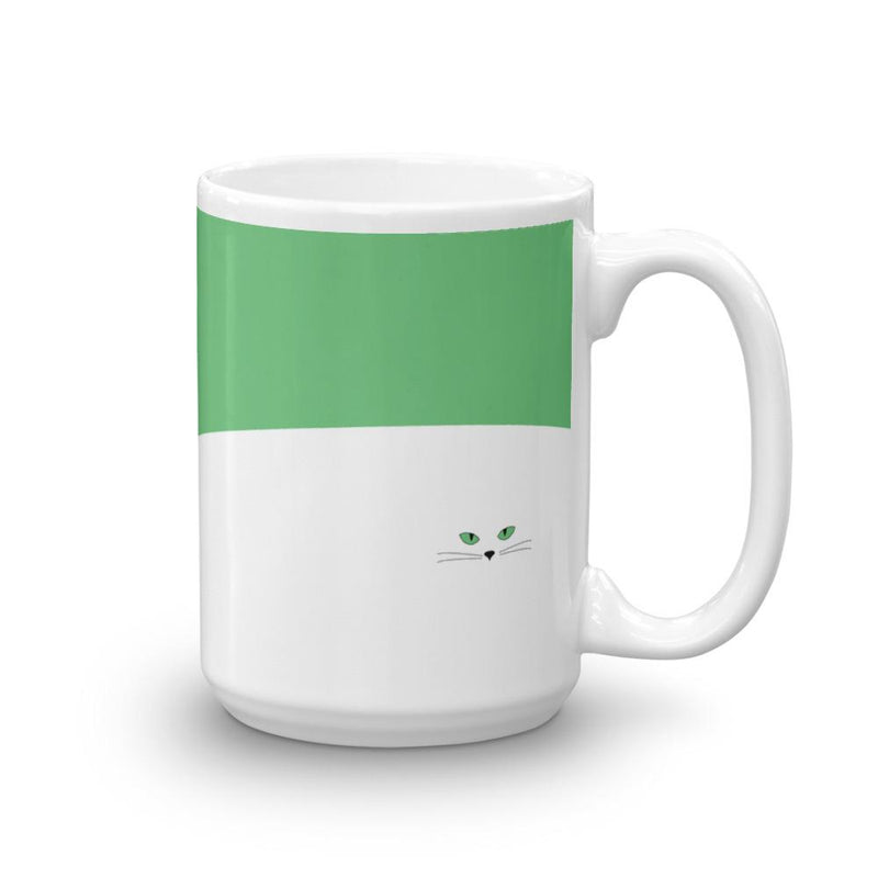 Inscrutable Cat Juicy Fruity Kiwi Mug Right Side View in 15oz
