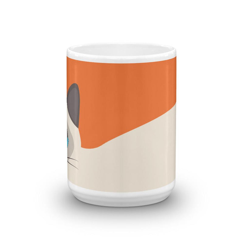 Inscrutable Cat 'Siamese Cat Orange' Mug Middle in 15oz