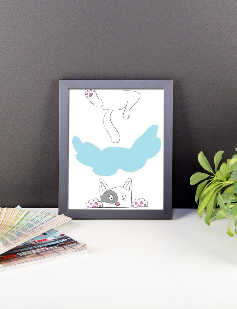 Rascal Cat 'Climbing' Framed Matt Poster