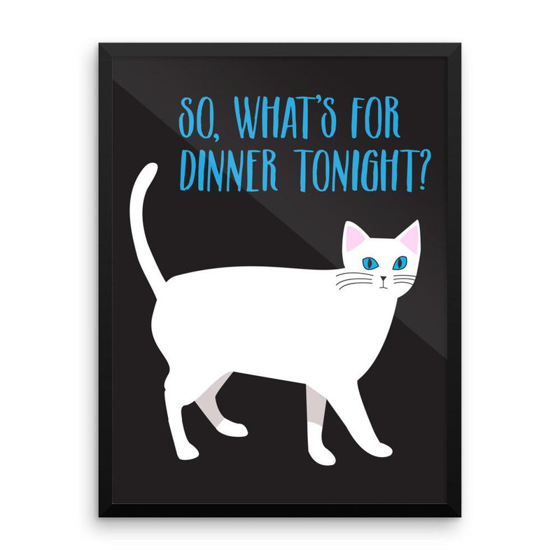 Catitude Cat 'Dinner' Framed Matt poster