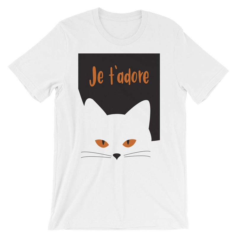 Inscrutable Cat 'Je T'Adore'  Unisex Short Sleeve T-Shirt