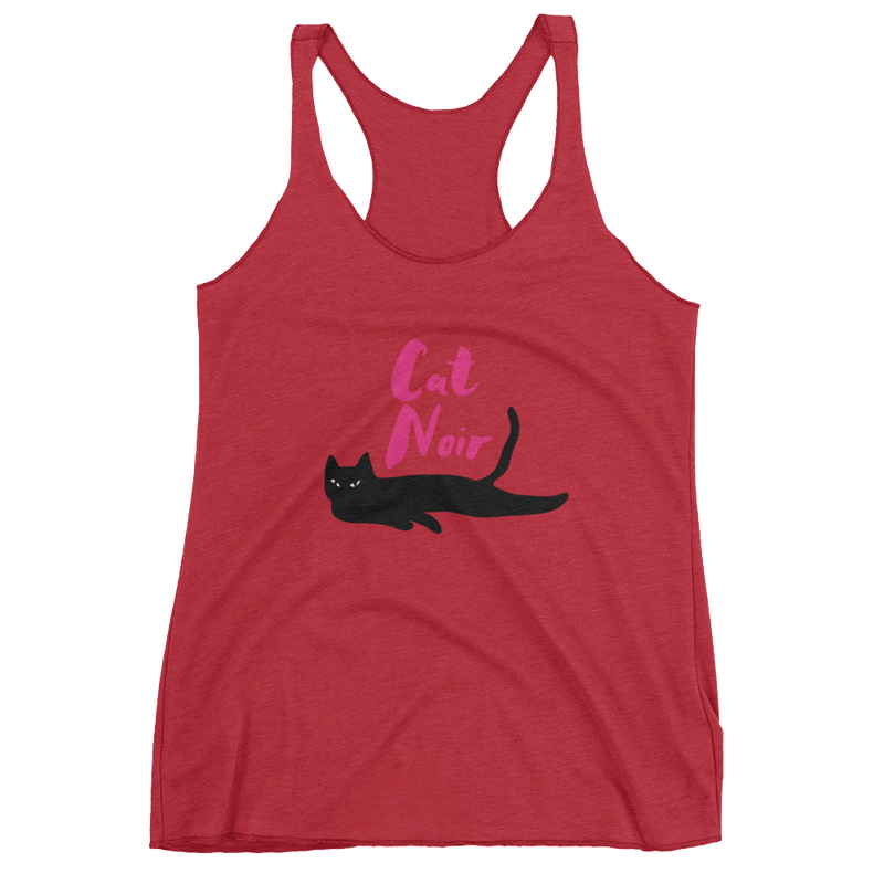 Cat noir cool tank for people who love black cats. Fierce black cat under the moon.