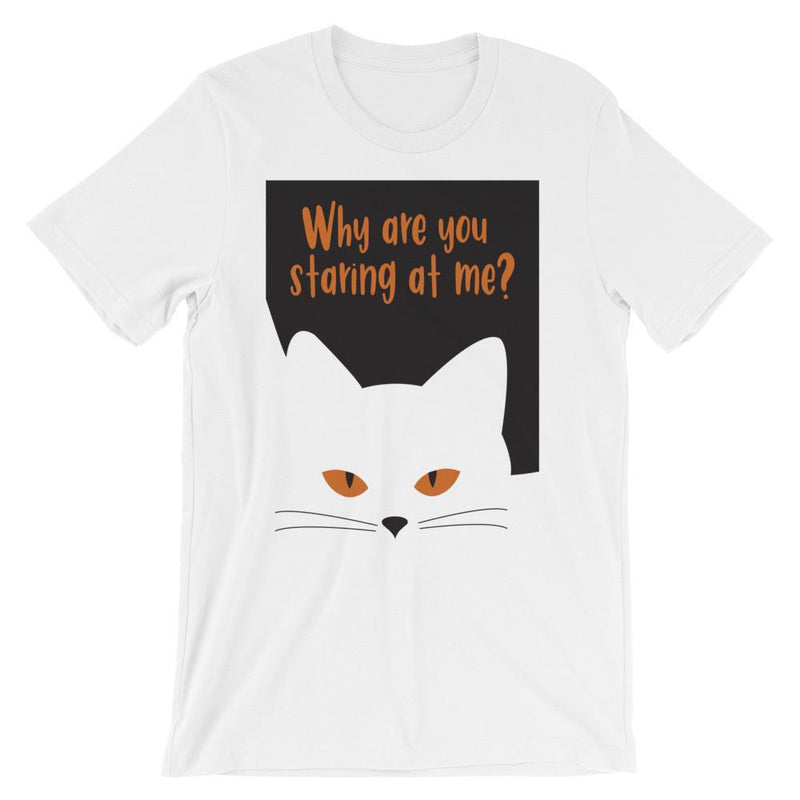 Inscrutable Cat 'Staring' Unisex Short Sleeve T-Shirt