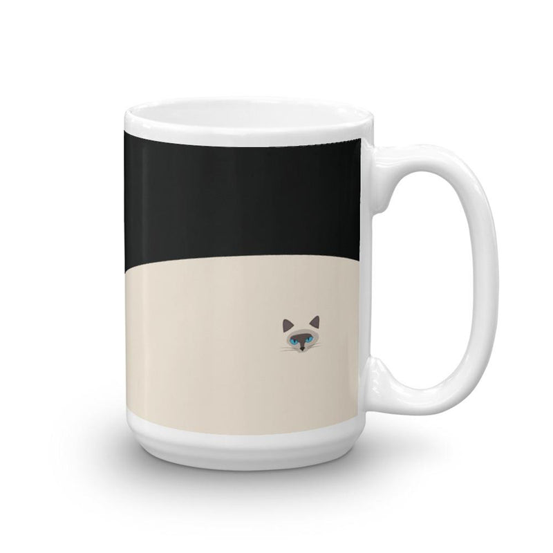 Inscrutable Cat Siamese Cat Black Mug Left Side 15oz