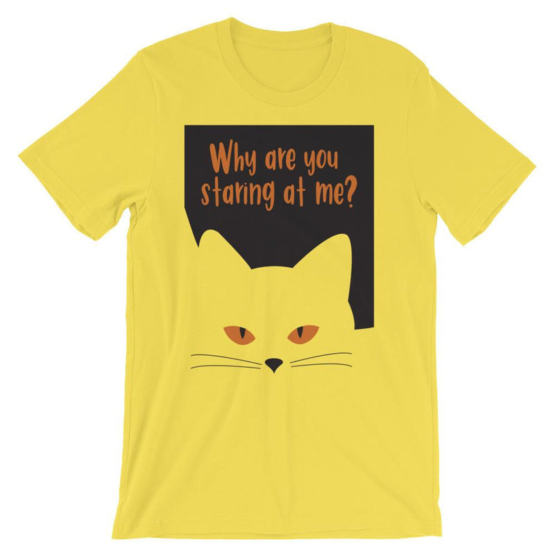 Inscrutable Cat 'Staring' Unisex Short Sleeve T-Shirt