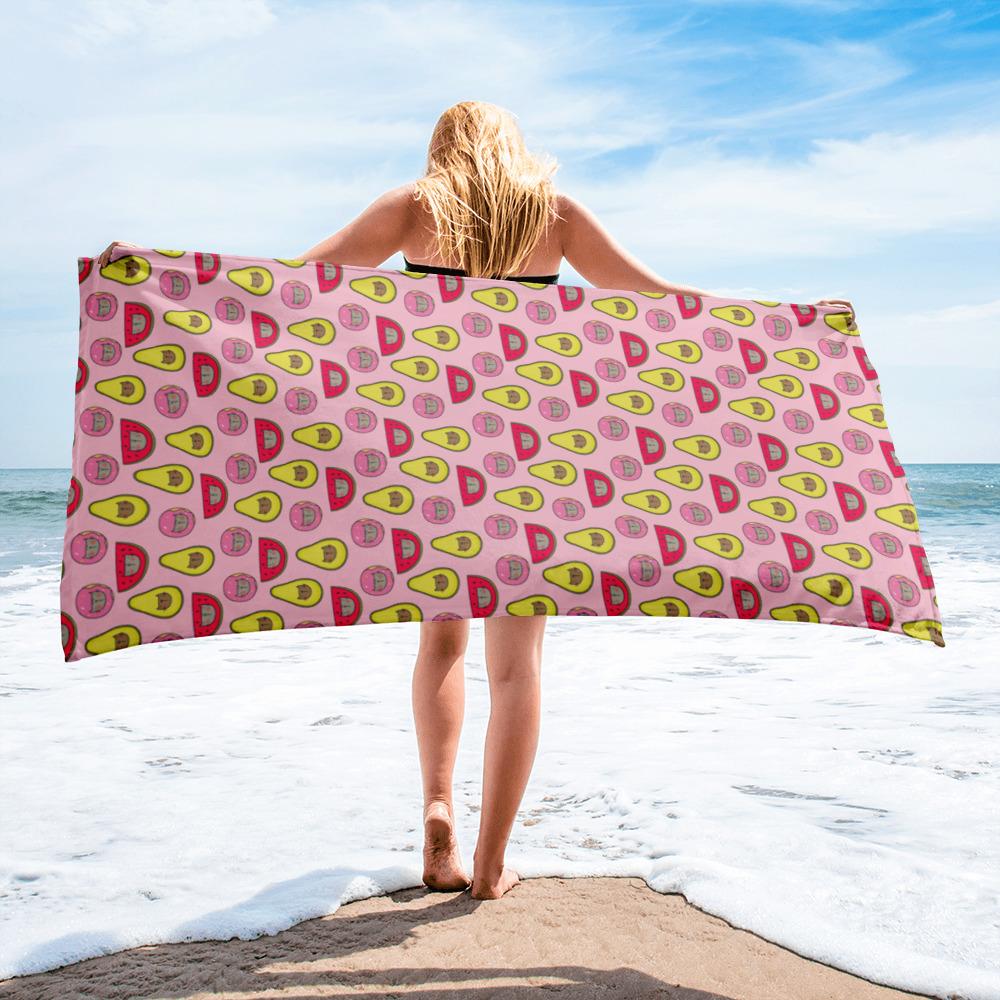 Summer Cat 'Pink Fruity Medley' Versatile Lightweight Towel