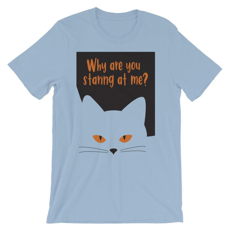 Inscrutable Cat 'Staring' Unisex Short Sleeve T-Shirt