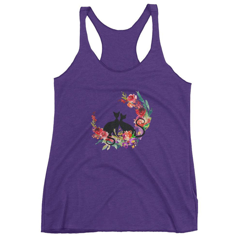 Floral Cat 'Loyalty' Women's Tank Top