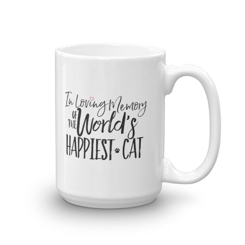 Floral Cat Happiest Cat Mug in Left View