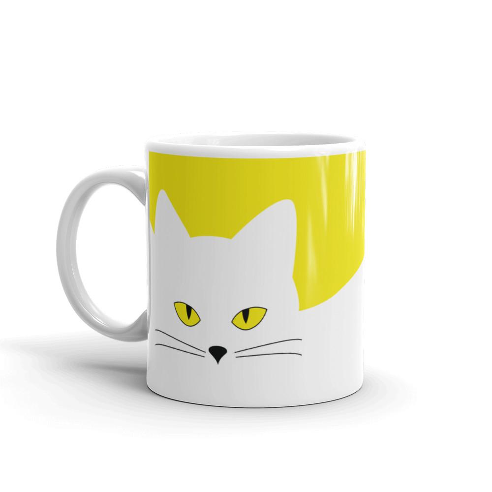 Inscrutable Cat Juicy Fruity Banana Mug Left Side View in 11oz