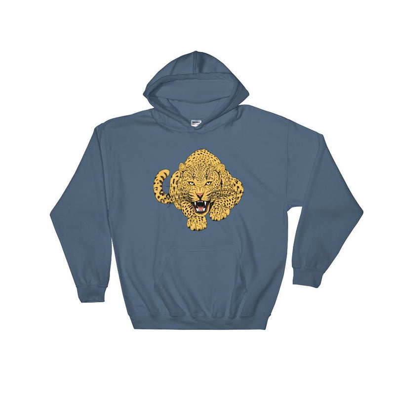 wild cat pouncing leopard essential comfy hoodie