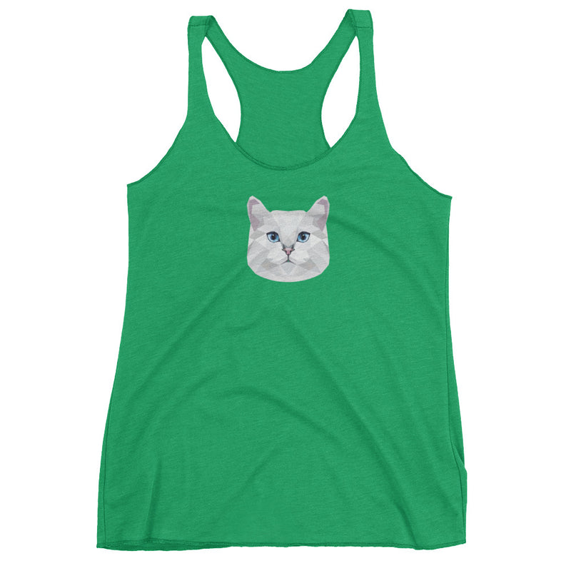 Color-Me Cat British Shorthair Women's Tank Top in Green