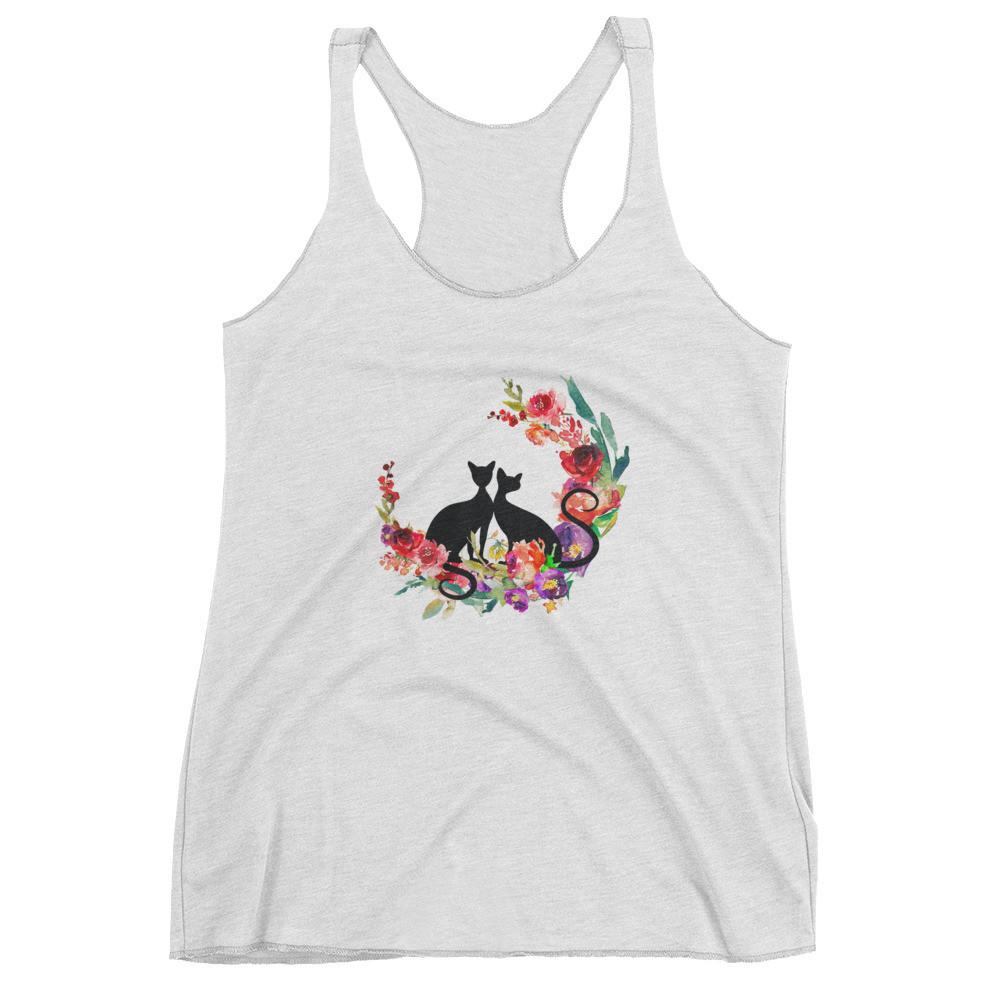 Floral Cat 'Loyalty' Women's Tank Top