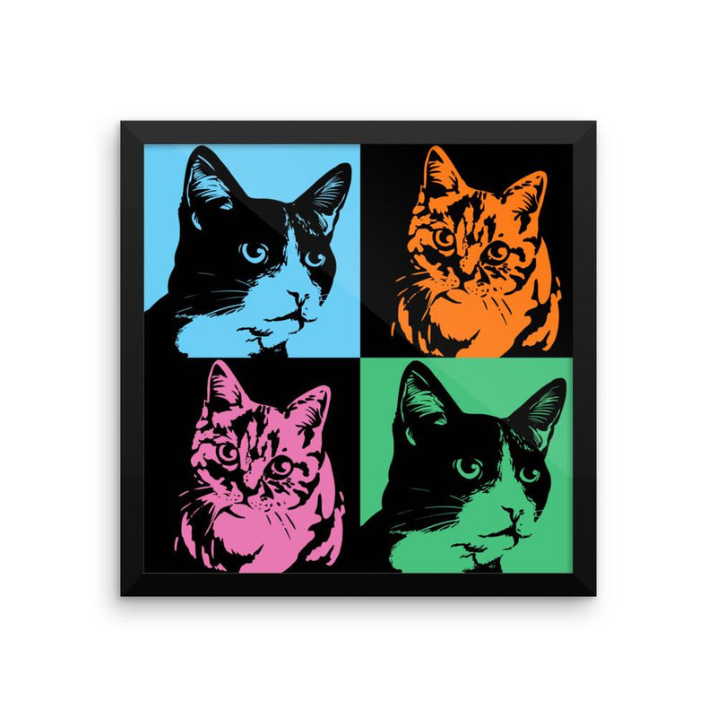 Pop Art Cat Matt Framed Poster