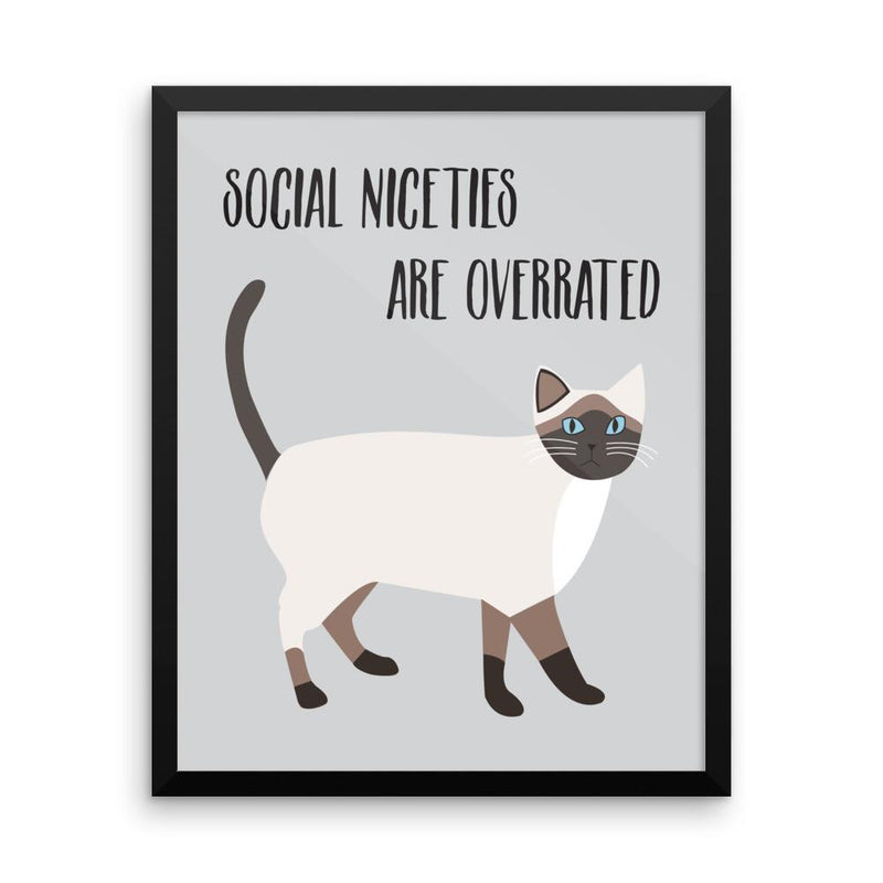 Catitude Cat 'Social Niceties' Framed Matt Poster