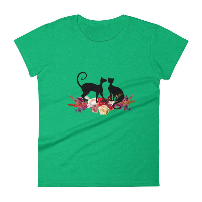 Floral Cat 'Love' Women's short sleeve t-shirt