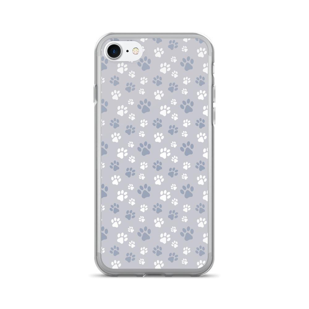 Pattern Cat 'Paw prints Grey' iPhone 7/7 Plus Case