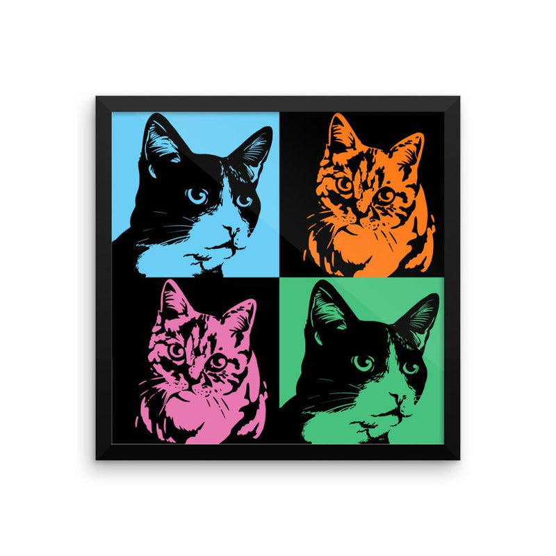 Pop Art Cat Matt Framed Poster