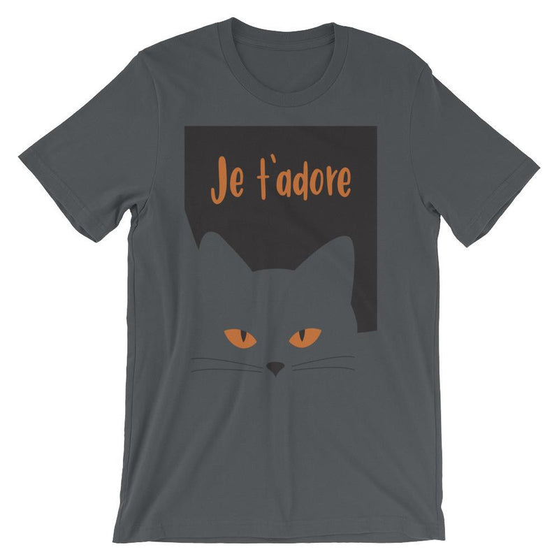 Inscrutable Cat 'Je T'Adore'  Unisex Short Sleeve T-Shirt