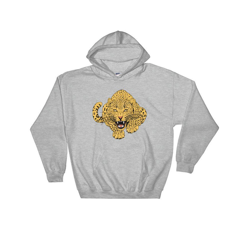 wild cat pouncing leopard essential comfy hoodie