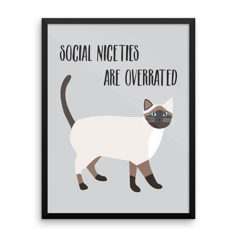 Catitude Cat 'Social Niceties' Framed Matt Poster