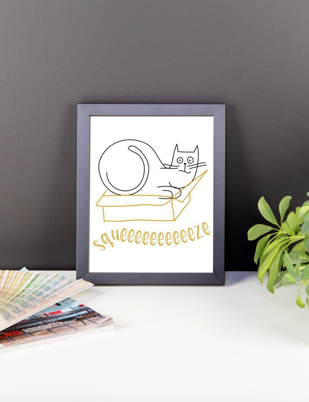 Rascal Cat 'Box' Framed Matt Poster