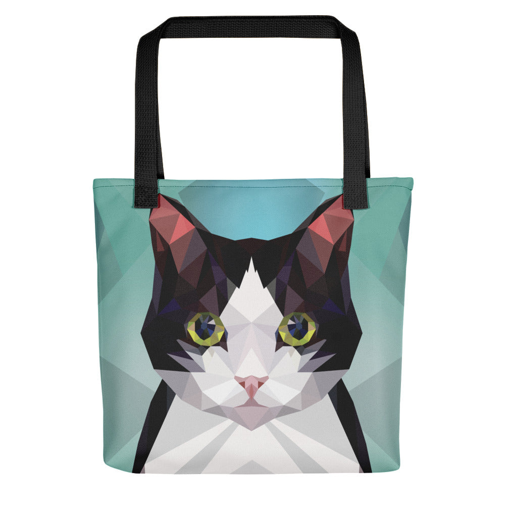 Color-Me Cat Tuxedo Tote bag in Black Handle